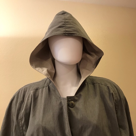 American Bazaar Hooded Trench Coat Rain Jacket - Picture 2 of 11